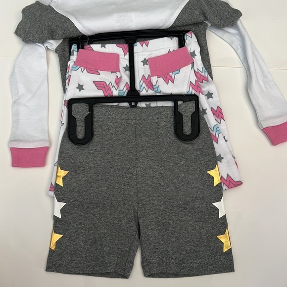 Justice League Little Big Girls 4 piece Sleepwear Pajama Set 2T - Picture 6 of 7